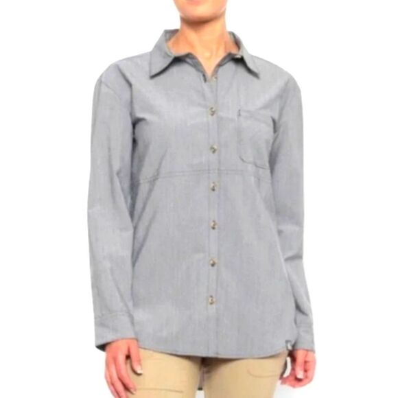 THE NORTH FACE Mountain Sport Gray Stevie Button Down Shirt sz M - Picture 1 of 8